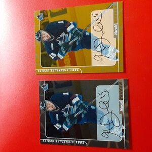 AUTOGRAPHED Harold Druken Vancouver Canucks NHL Hockey Cards x 2